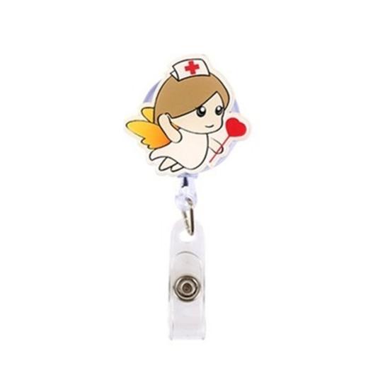 Cartoon Nurse Doctor Retractable Reel ID Badge Label Name Card Tag Clip