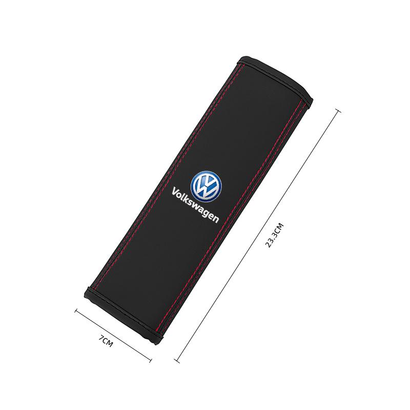 Volkswagen Car Seat Belt Shoulder Cushion Leather Protector Pad Accessories Key For VW T-ROC Golf Amarok GTI T5 T-Cross Phaeton
