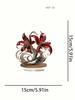 1 Piece of 2D Bohemian Red Lily Desktop Decoration, Versatile Home/office/caf É Decoration,