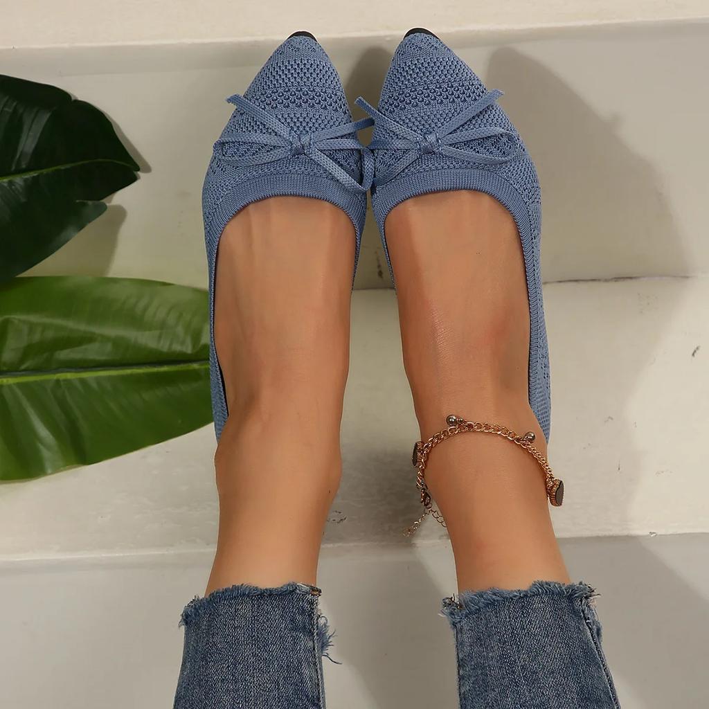 Mode Neuer Stil Spitzschuh Flacher Ausschnitt Atmungsaktiv Bequem Lässige Ballerinas Schuhe Verschleißfest Rutschfest Slipper Damen 2025