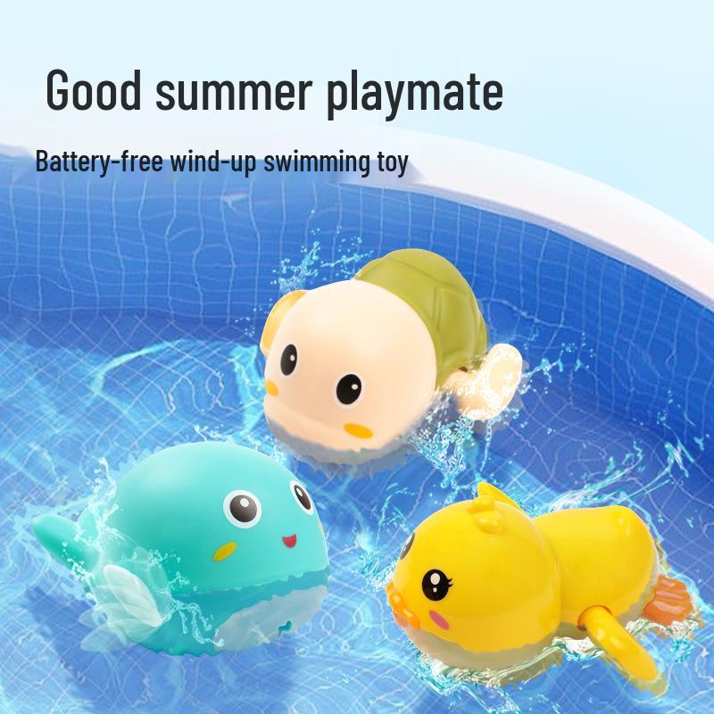 

TikTok Trending Wind-Up Turtle & Dolphin Bath Toys with Yellow Duck
