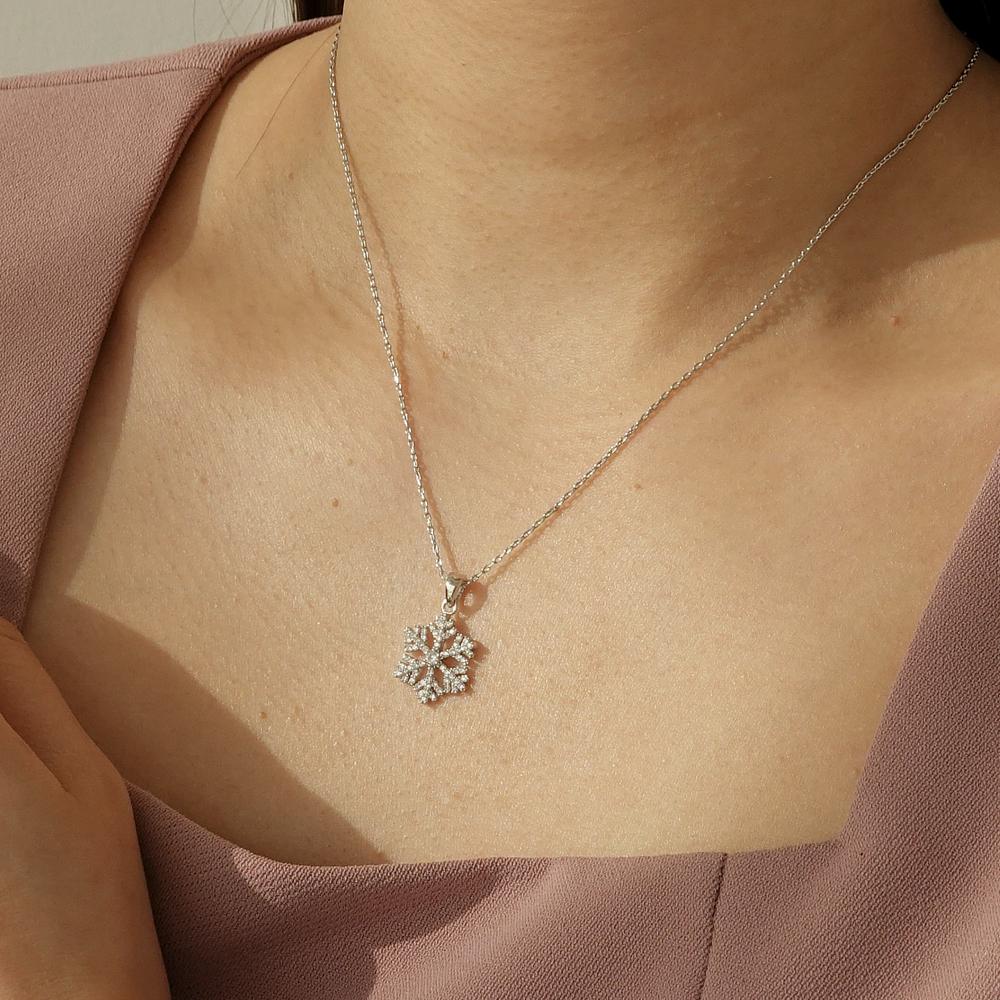 Monograph Snow Necklace Mgnl0358 Rhodium Plated (White Gold)