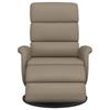 Folding Armchair With Footrest, Cappuccino, Faux Leather
