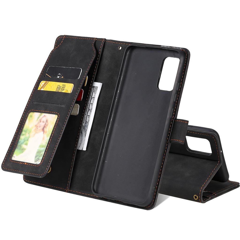 Suitable for Samsung Note20 mobile phone leather case S21 retro matte retro nine-card wallet case S20 FE