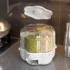 360 Degree Rotating Rice Dispenser Kitchen Storage Box Sealed Dry Cereal Grain Bucket Dispenser Moisture-proof Food Container