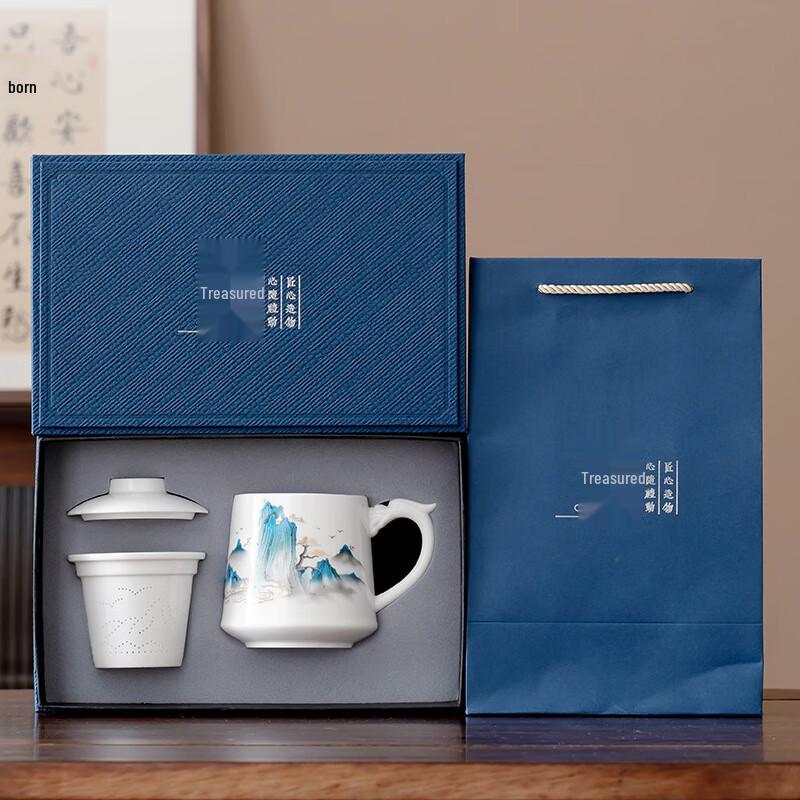 

Chaxun National Trend Dragon Handle Ceramic Tea Infuser Mug