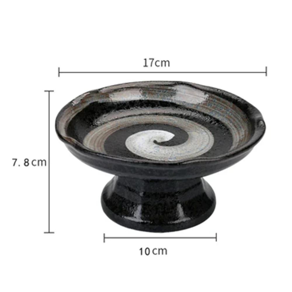 Creative Japanese Ceramic Plate with High Feet Saucer Saucer Snack Tea Dessert Plates Snack Plate Fruit Plate Bowls Ramekin