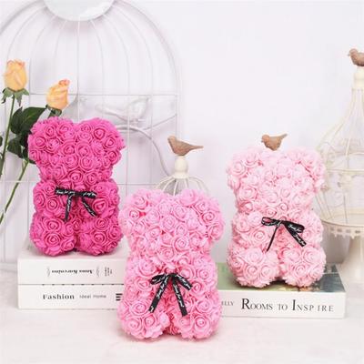 2025 New 25cm Artificial Foam Flowers Bear Rose Bear Romantic Creative Gifts For Valentines Day Mothers Day Anniversary Wedding