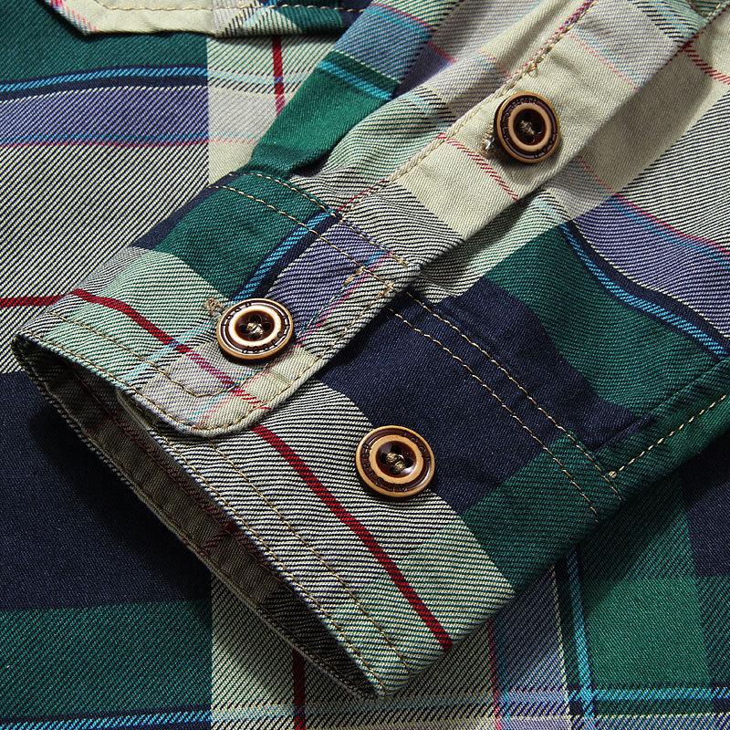 Spring Autumn Shirts Men Casual Mens Shirts 100% Cotton Camisa Masculina Military Shirt Men Plus Size M-4XL Camiseta Masculina