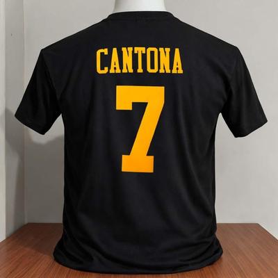 T-shirt eric cantona colore nero cartone animato