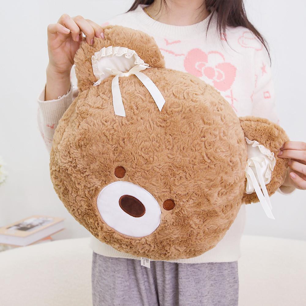 Bear Head Plush Pillow Cartoon Soft Toy Cushion For Kids And Adults