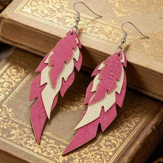 Retro European & American Hollow Leather Geometric Earrings for Women - 2026 Collection