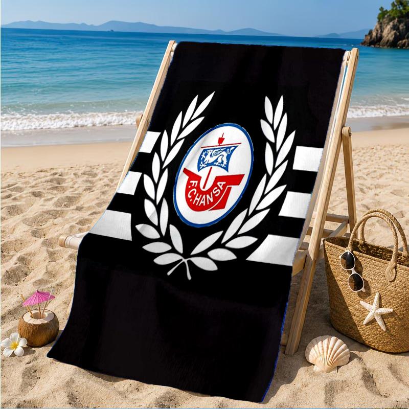 FC Hansa Rostock Wappen Design Strandtuch, Schnelltrocknend, Pflegeleicht, Geeignet für Fitness und Strandurlaub, Sport-Essential