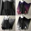 Fantasia de Performance de Halloween Nova Europeia e Americana para Mulheres Vestido Renascentista Medieval Gótico Cosplay Vestido de Palco