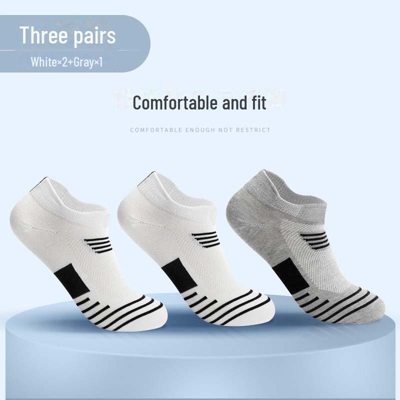 Men's Breathable Basketball Socks - Short Tube, Thin, Sweat-Absorbent, Deodorant - Perfect for Autumn/Winter Training and Running.