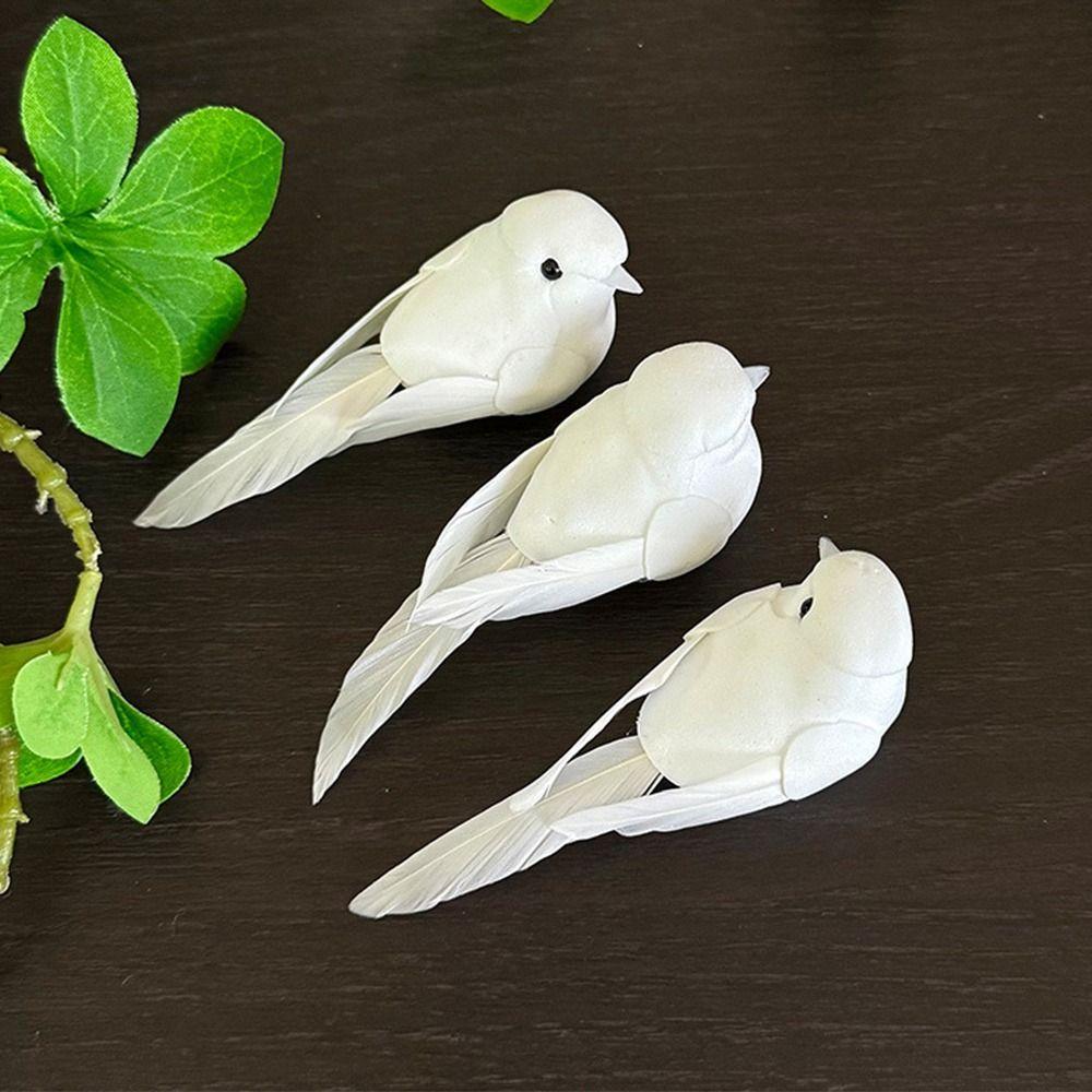6 Stück Schaumstofftauben Künstliche Vögel DIY Zubehör Künstliches Vogelmodell Gartendekoration