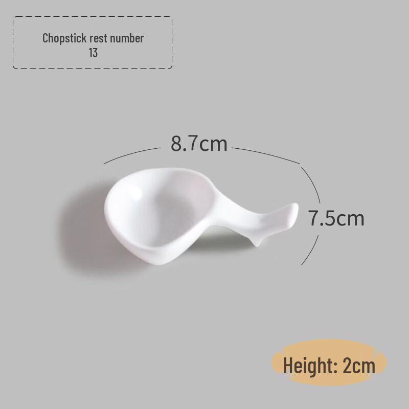 White Ceramic Chopstick & Spoon Rest