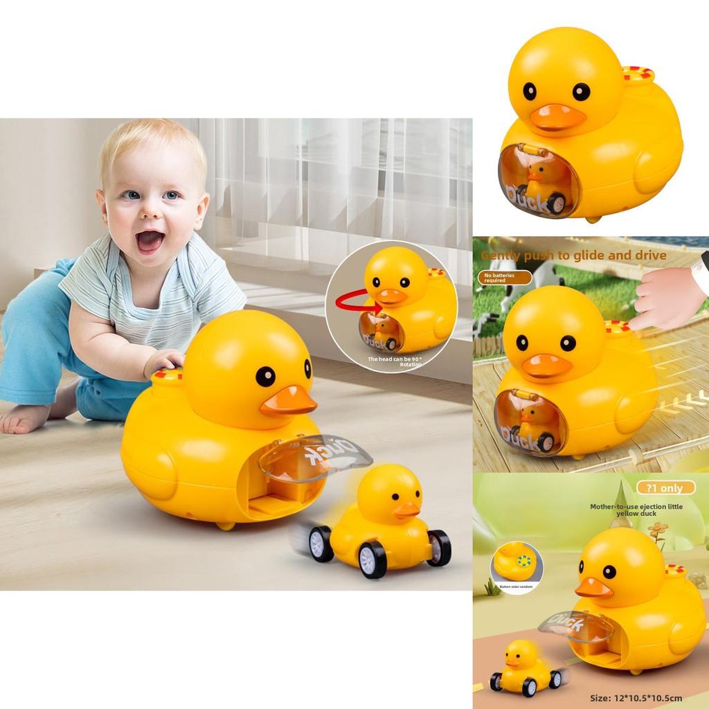 Inertia Baby Toy Car With Press And Launch Yellow Duck For Infant Play And Development