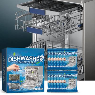 Clean And Clear Dishwasher Tablets 12PCS Dishwasher Cleaner Tablets Removal Of Odors Cleaner Clean Dish Washer Tablets Deep