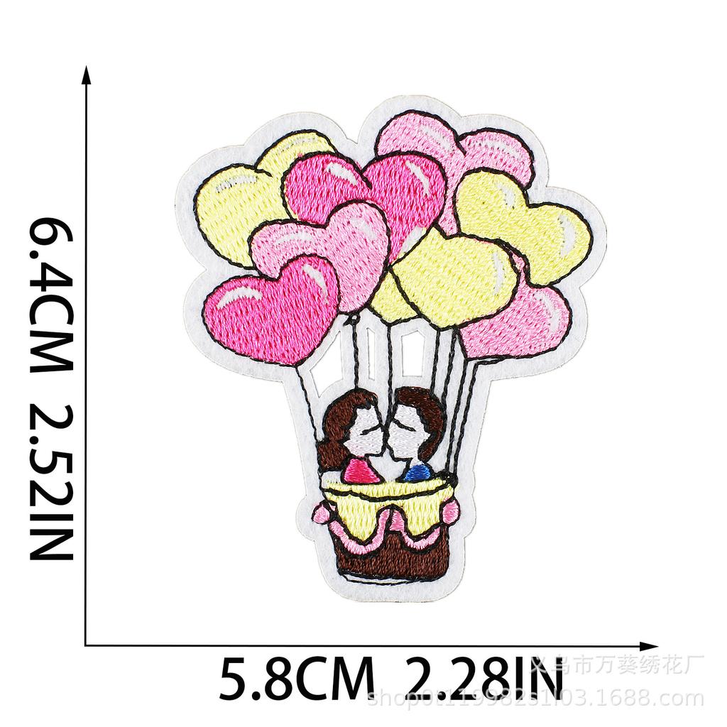 New Hot Air Balloon Embroidery Cloth Sticker Computer Embroidery Chapter Clothing Patch Sticker Cartoon Ironing Bag Decorative Embroidery Sticker