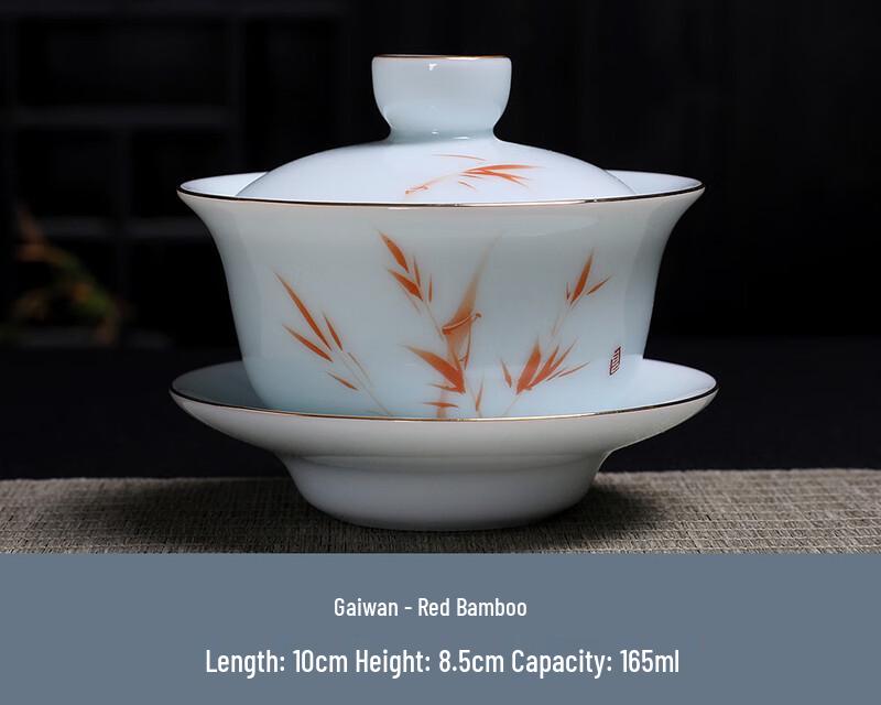 Chaxun Celadon Jade Porcelain Gaiwan Tea Set