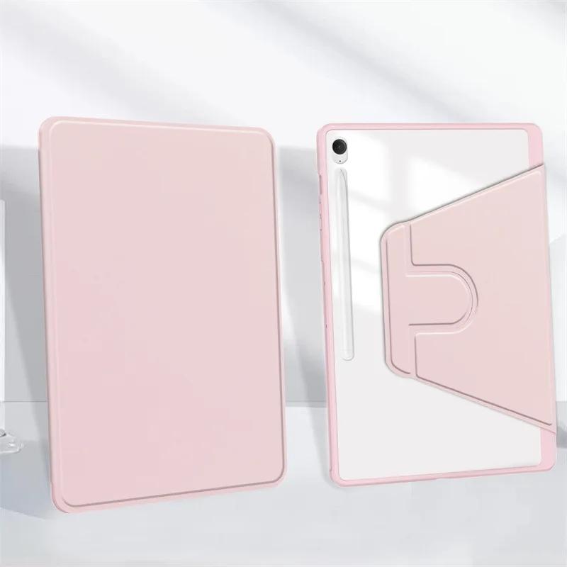 Für Samsung Tab S10 FE Plus 13.1 S6 Lite A8 A9+ S9 FE S7 FE S8 Plus 12,4 Zoll Acryl mit Stifthalter Hülle 360 Grad Drehhülle