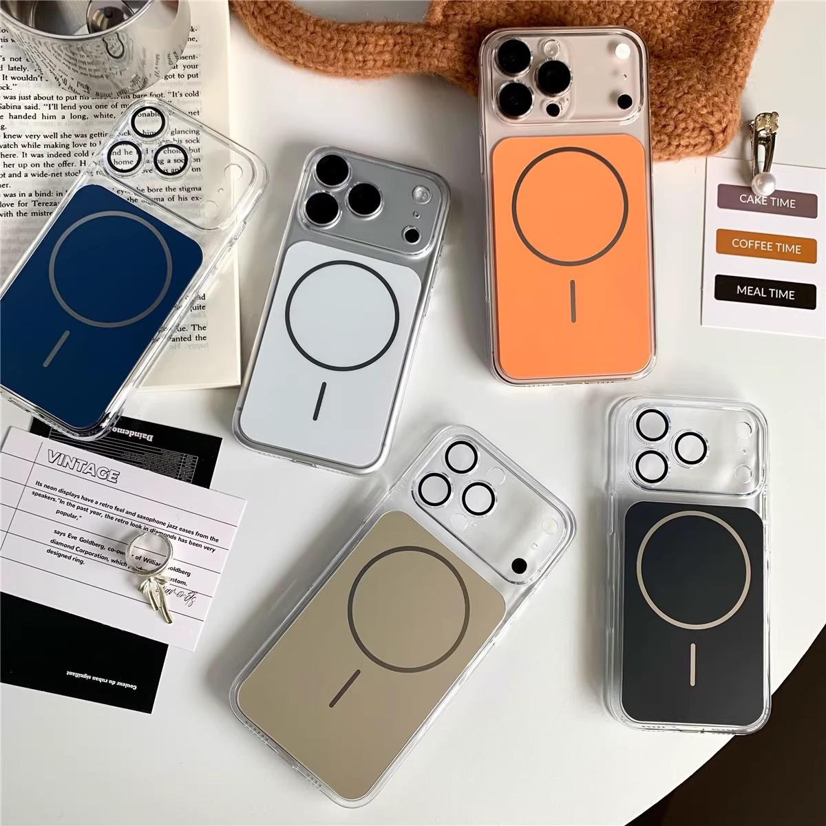 

iPhone 17 Pro Max Frosted Transparent Magnetic Case Compatible with Apple 16 Protective Cover iPhone 17 темно-синий