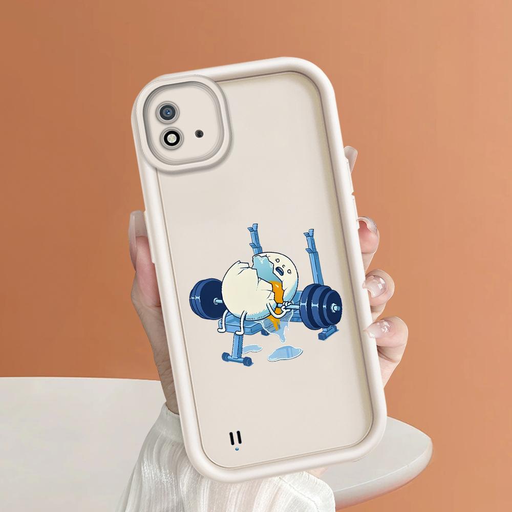 Soft Silicone Square Ladder Printing Pattern Phone Casing Full Cover Camera Shockproof Protection Rubber Case for OPPO Realme