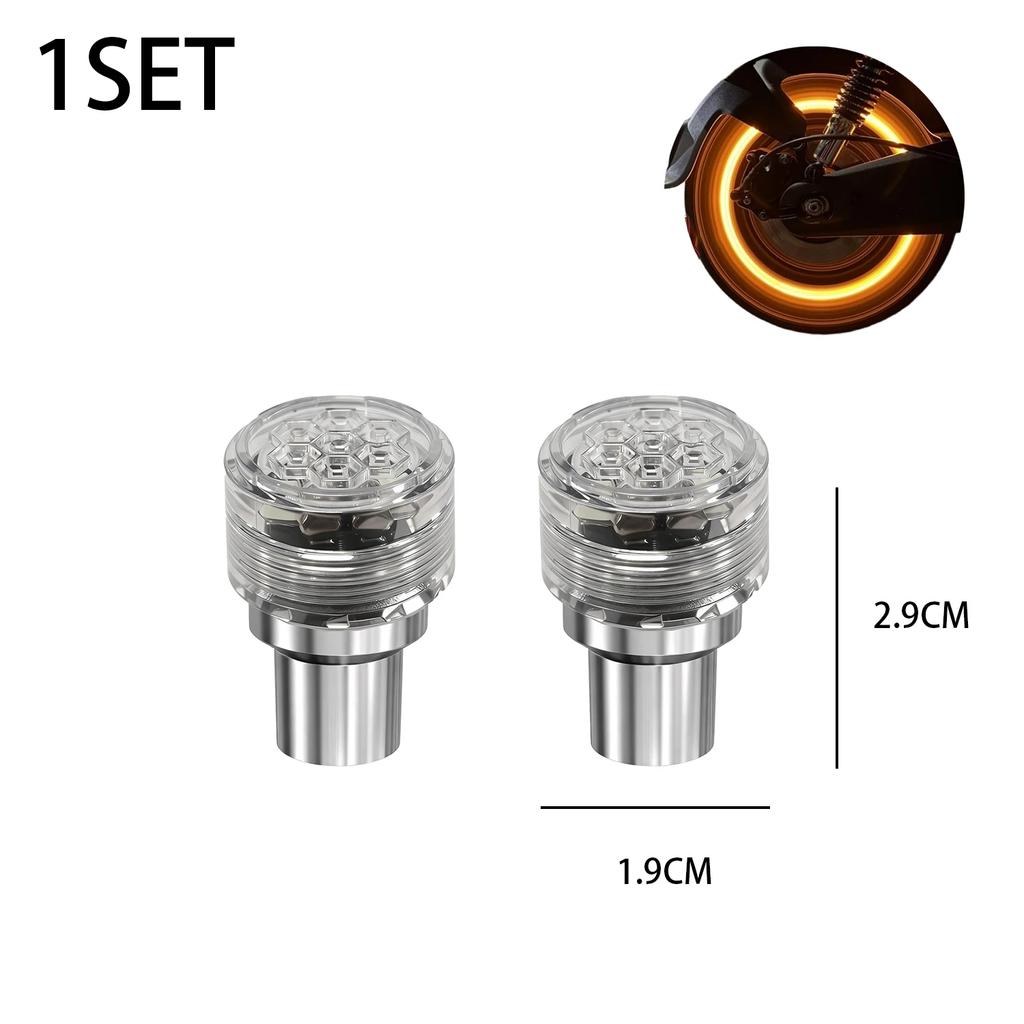 LED Bicycle Wheel Fluorescent Light Motorcycle Tire Valve Light Cover Decoration Neon Electric Car Modification Accessories