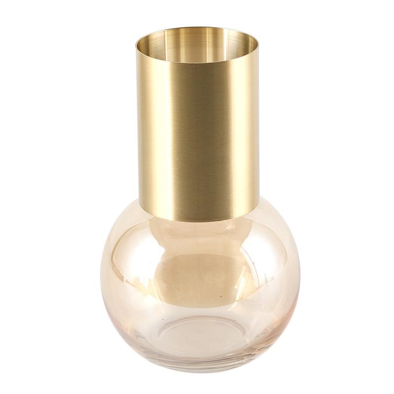 Creative Metal Glass Vase Artistic Flower Vessels Hydroponic Vases Flower Utensils Ornament Decorative Vase Flowers Arrangement