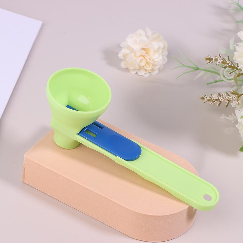 Coffee Scoop Funnel Measuring Spoon With Longer Handle Powder Scoop Reusable Sliding Design Coffee Spoon Kitchen Gadgets