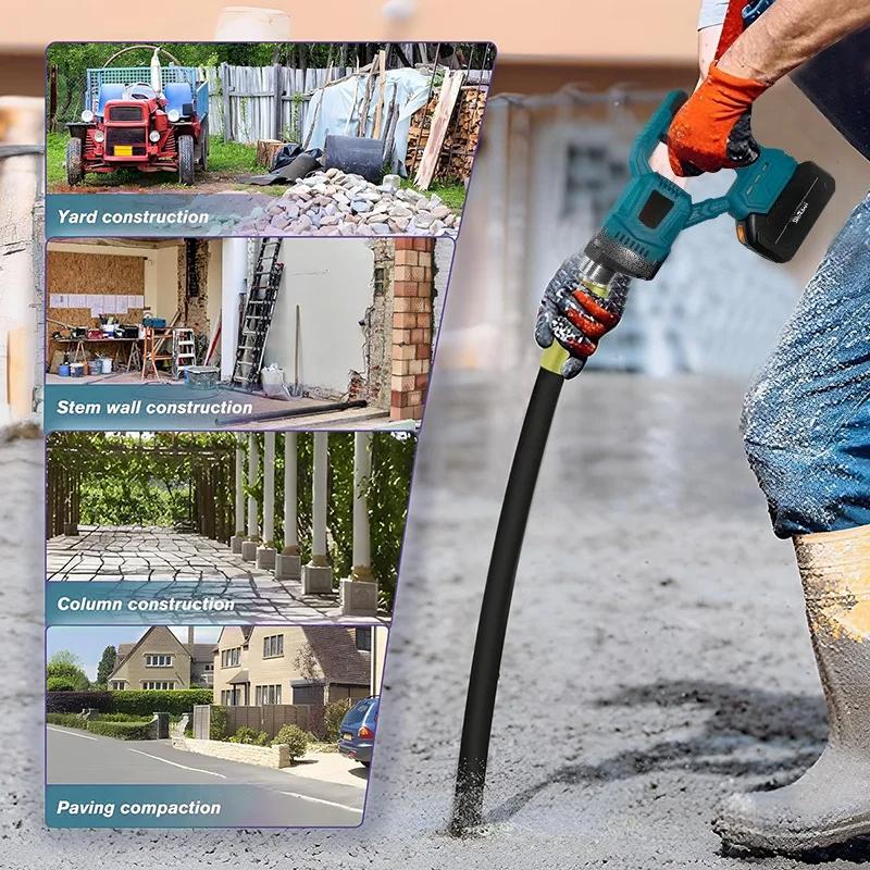 15550VPM 35mm Cordless Blue Concrete Vibrator Brushless Motor Lithium Electric Drive Power Tools Fit 18V Battery