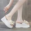 Fashion Women's Slippers Platform 2025 Ladies Shoes Open Toe Casual Slippers Women Round Toe Butterfly-knot Wedges Outdoor Brand Sandals