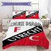 Custom Name FC Utrecht Pattern Bedding uilt Set uilt Cover Pillowcase Home Decoration Birthday Gift (1*duvet cover+2*pillowcase without core)