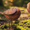 Rusty Metal Bird Figurine Cute Small Bird Statue Vintage Farmhouse Outdoor Decoration for Patio Yard Garden Lawn