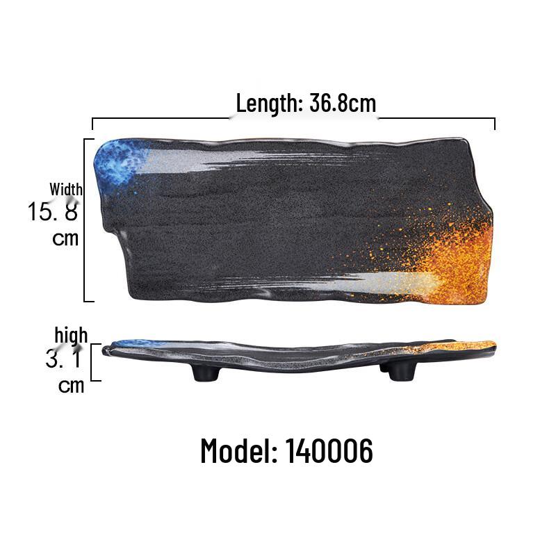 Melamine Rectangular Serving Plate for BBQ & Sushi 36.8cm