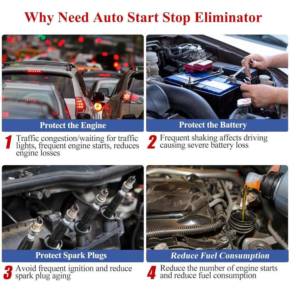 Auto Start Stop Eliminator Compatible For Ford F150 Accessories 2015-, Autostop Eliminator A-Off Idle Engine Delete/Disabler/Canceller Harness,