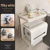 Punch-Free Bathroom Tissue Holder with 3-Tier Storage Shelf
