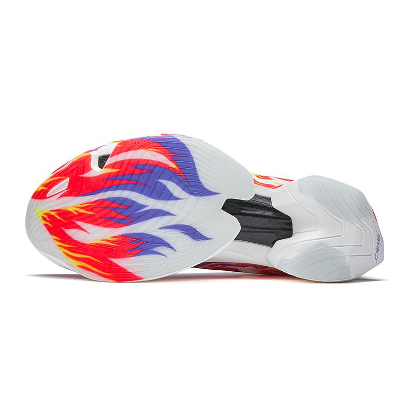 Anta C10 Segunda Generación Zapatillas de Correr con Placa de Carbono para Maratón Hombre zapatillas Blanco Papel Fluorescente-Brillante-Rojo Intenso Púrpura Uva 112625576-3