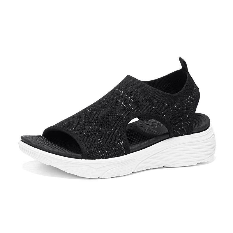 Große Größe Sommer Damen Sandalen Damen Wedges Strandsandalen Slip-On Damenschuhe