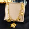 DIEYURO 316L Stainless Steel Golden Bowknot Heart Sun Flower Pearl Pendant Necklace Lady New Trend Neck Chain Jewelry Party Gift