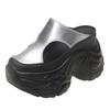 Fashion 10CM High Heels Slippers Round Toe Platform Flats Fabric Women Wedge Sandals Platform Wedge Flats Shoes Slip On Summer Sneakers