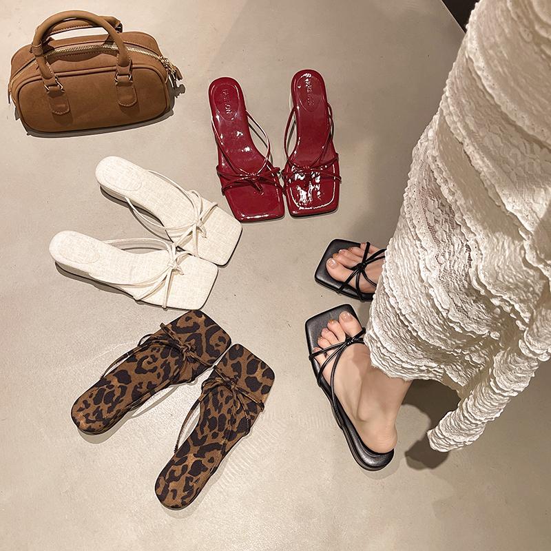 Fashion Summer Clip Toe Narrow Band Women Slippers Fashion Wedges Heel Slide Ladies Casual Gladiator Beach Flip Flop