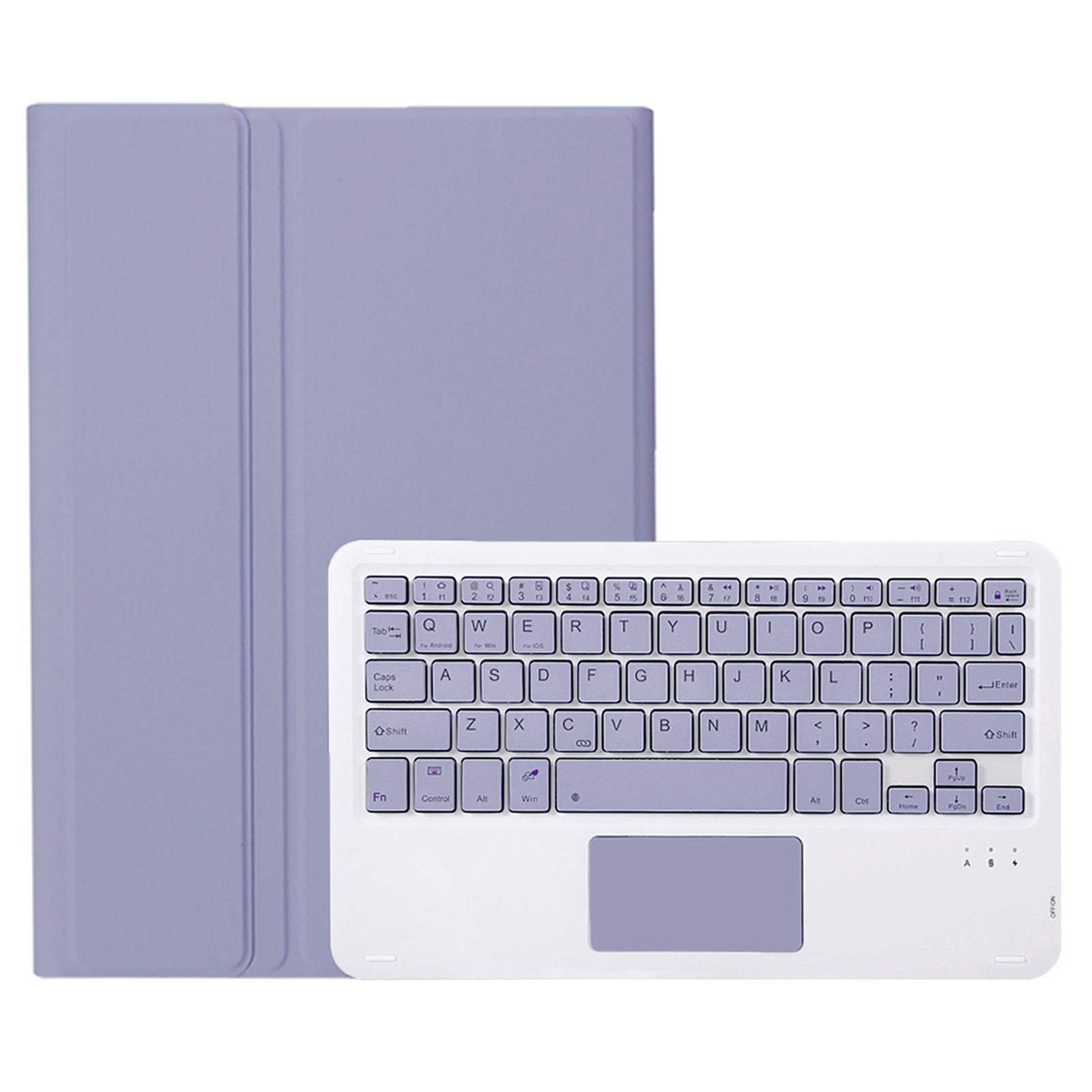 

AM25-A For Lenovo Xiaoxin Pad 11 2024 Leather Tablet Cover with Touchpad Bluetooth-compatible Keyboard Purple