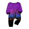 Family Matching Halloween Print Pajama Set Long Sleeve Top and Pants for Women and Kids