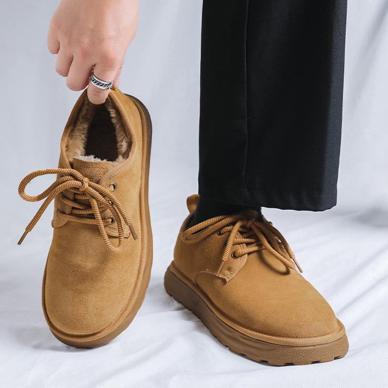 Snow Boots Men's Winter Fur Integrated 2025 New Northeast Velvet Men's Thermal Cotton Shoes 7058-R