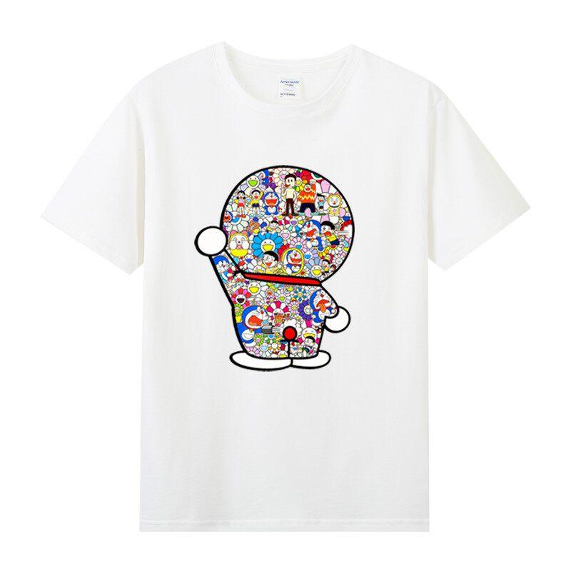 

The Boys and Girls Short-sleeve T-shirts Are Printed with Anime Doraemon Patterns. 100