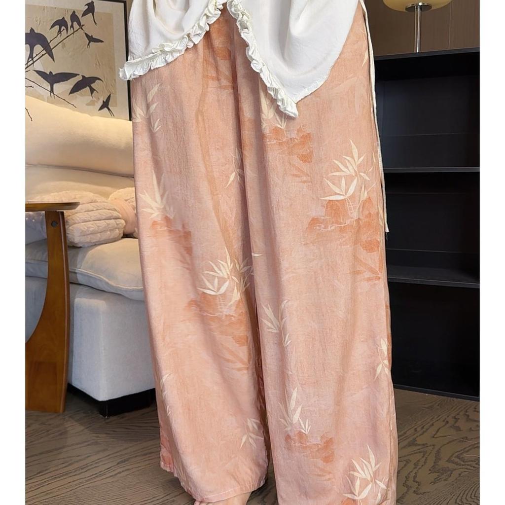 Versatile Summer Wide-Leg Cotton Silk Pants