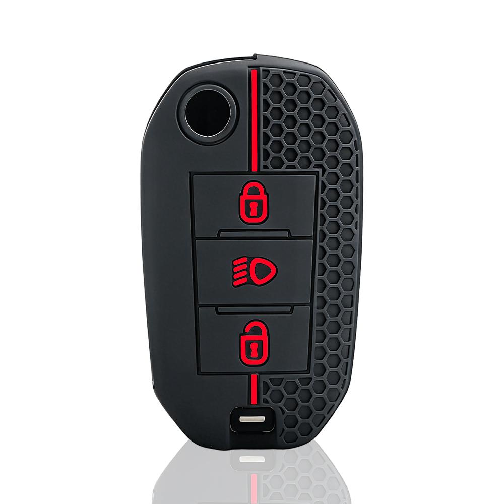 

3 Buttons Silicone Car Flip Key Case Cover Shell for Peugeot 208 308 408 508 2008 3008 4008 5008 for Citroen C3 C4 CACTUS C6 C8