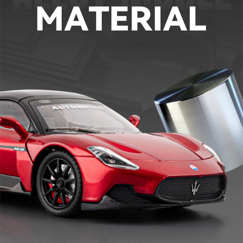 1/32 Maseratis MC20 Cabrio Coupe Alloy Sports Car Model Diecast Metal Track Racing Vehicles Car Model Sound and Light Kids Gifts